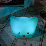 Rechargeable 7 Colors Cute Cat Soft Silicone Led Nightlight