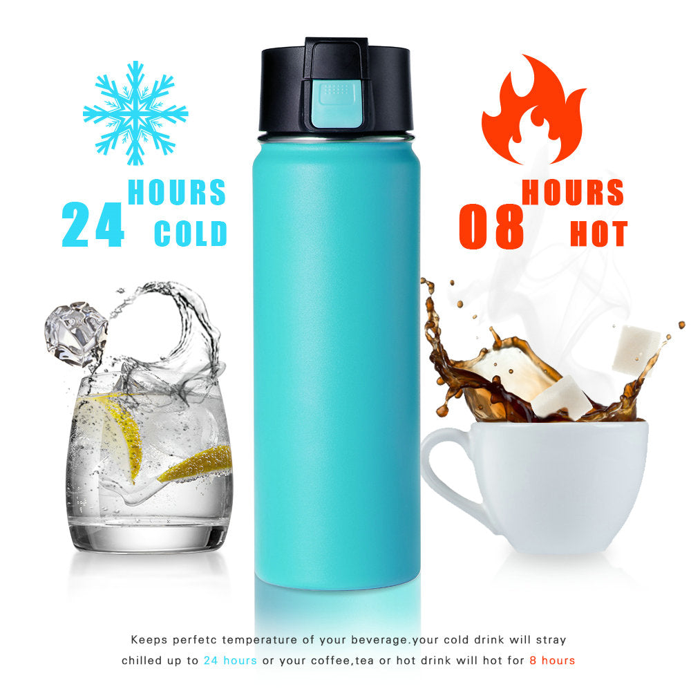 Double wall Vacuum Insulated Stainless Steel Wide Mouth Sports Water Bottle-20OZ