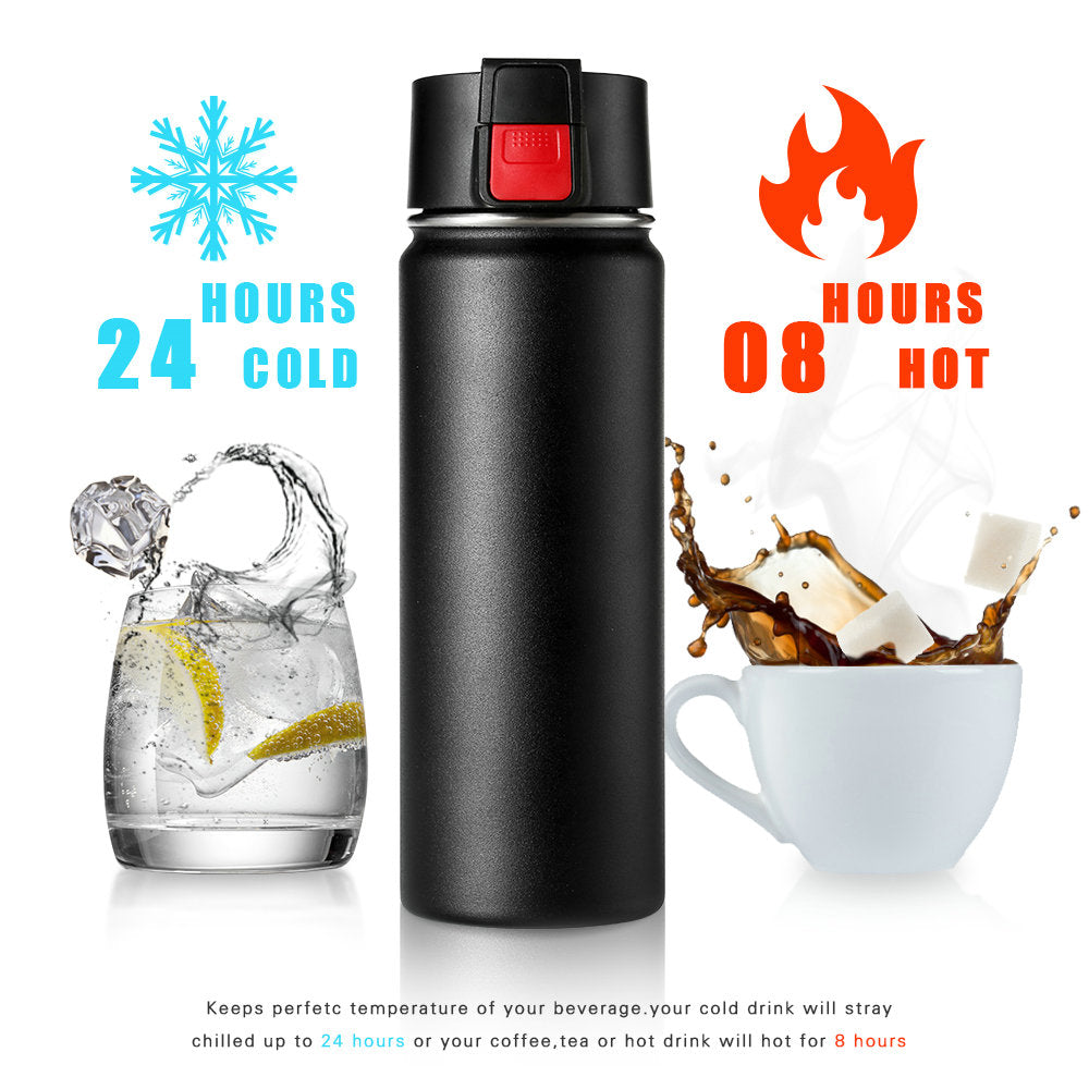 Double wall Vacuum Insulated Stainless Steel Wide Mouth Sports Water Bottle-20OZ